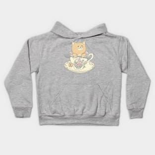 Tea cat time Kids Hoodie